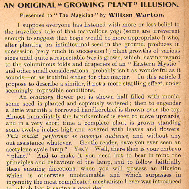 An Original Growing Plant Illusion.