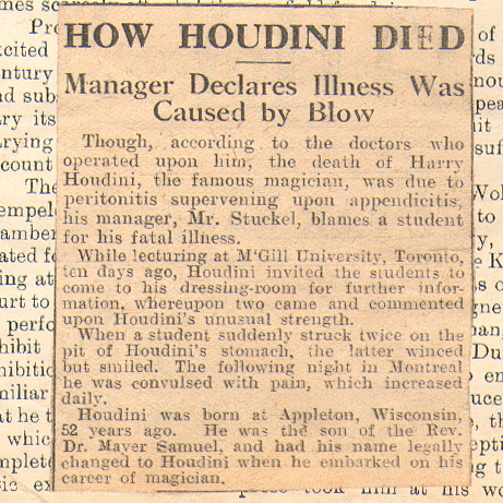 How Houdini Died